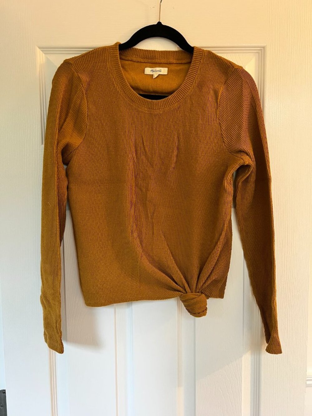 Madewell long sleeve tie front top